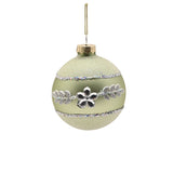 Set of 4 Parisian Glass Christmas Tree Decorations - Pink & Green