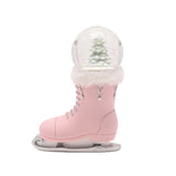 Ice Skate Snow Globe Resin Christmas Tree Decoration - Pink