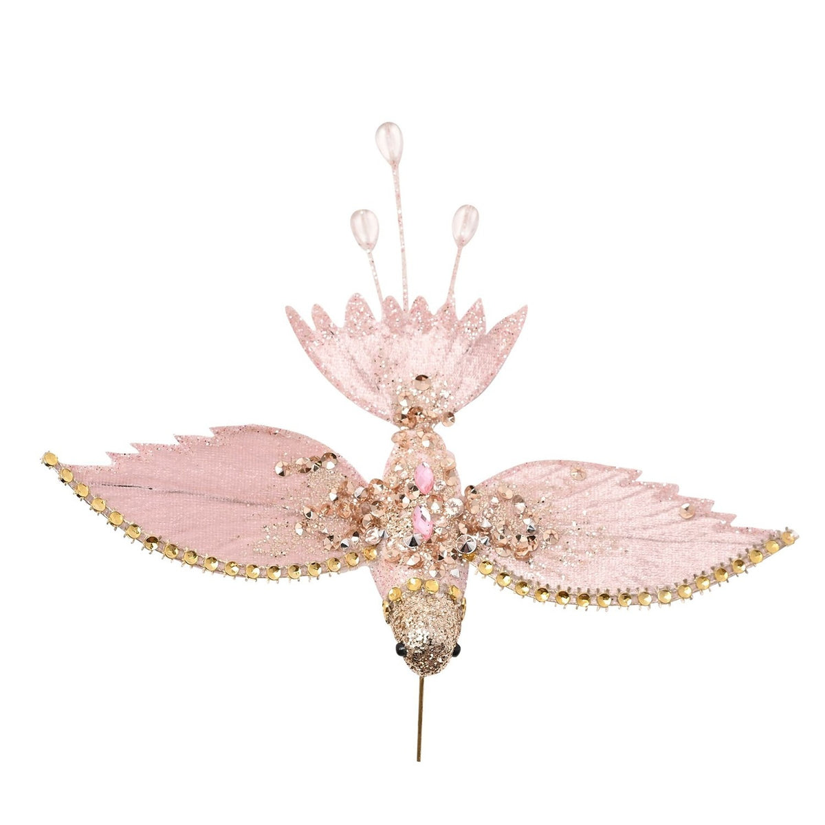 Glitter Hummingbird Clip-on Christmas Tree Decoration - Pink
