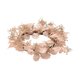 Glittered Delicate Dried Foliage Christmas Wreath - Pink