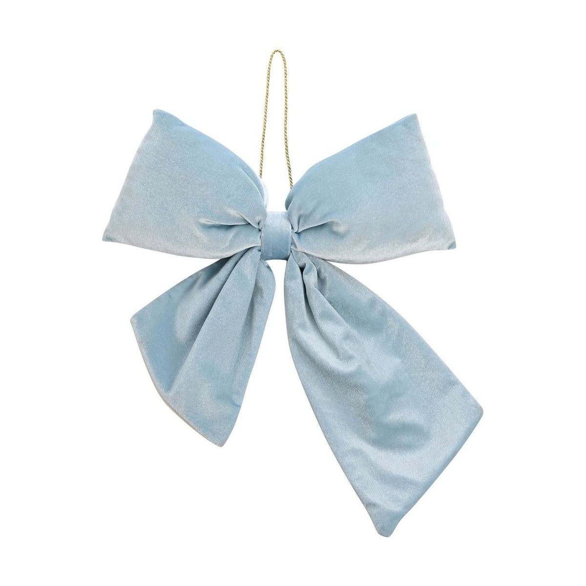 Velvet Hanging Bow Christmas Decoration 34 x 31cm - Blue