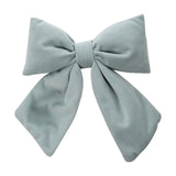 Velvet Bow Christmas Tree Decoration with Clip 15 x 17cm - Blue