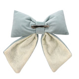 Velvet Bow Christmas Tree Decoration with Clip 15 x 17cm - Blue