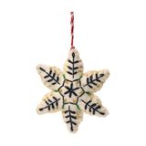 Star Hanging Felt Christmas Tree Decoration - White & Blue