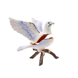 Dove on Branch Trinket Box with Hinged Lid - White & Blue