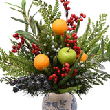 Parrowyn Vase with Faux Oranges & Red Berries 44cm - Green