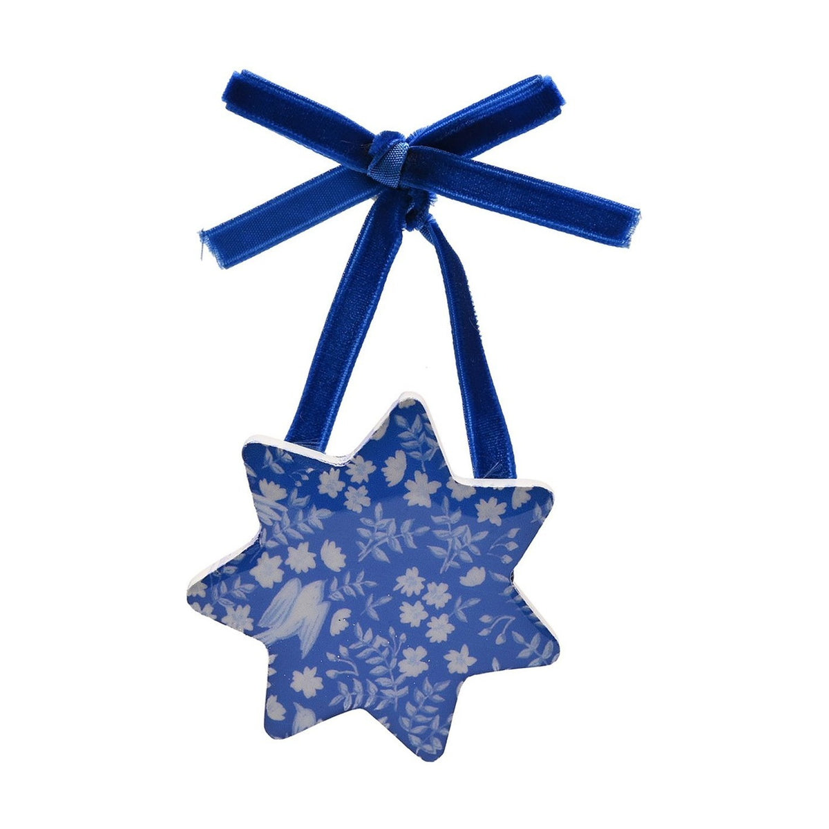 Set of 3 Nutcracker and Dove Christmas Tree Decorations - Blue