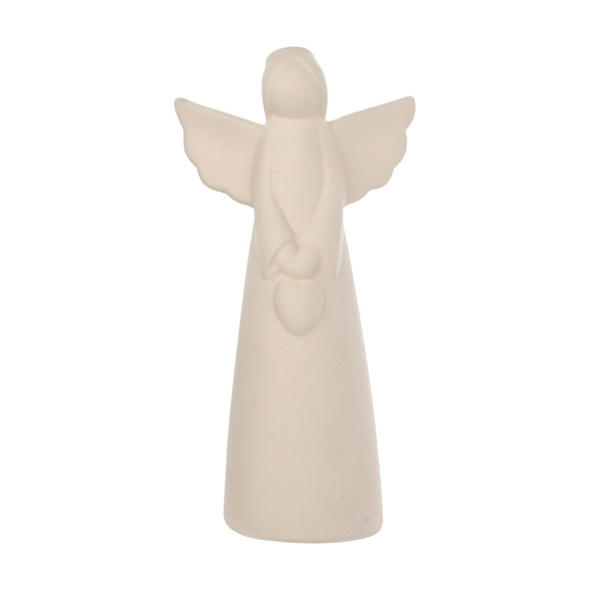 Christmas Angel with Heart Ceramic Figurine 19.6cm - White