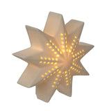 Nine-Point Ceramic LED Light Up Star Decoration - White