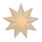 Nine-Point Ceramic LED Light Up Star Decoration - White