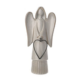Angel Holding Heart Ceramic Christmas Decoration 29cm - Grey