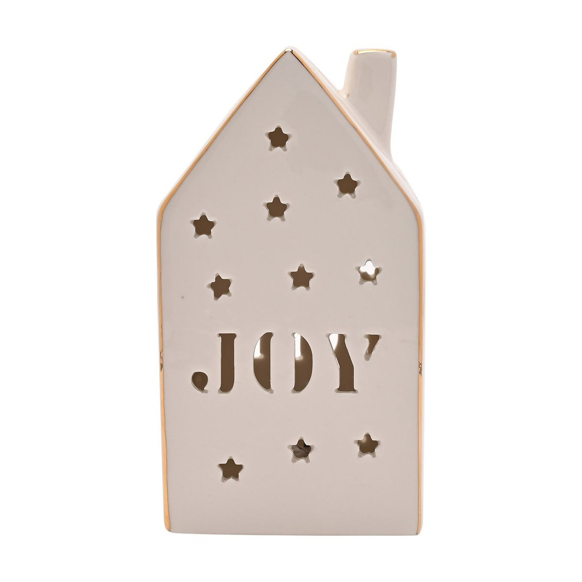 Joy Star House LED Ceramic Light-Up Decoration 13cm - White