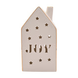 Joy Star House LED Ceramic Light-Up Decoration 13cm - White