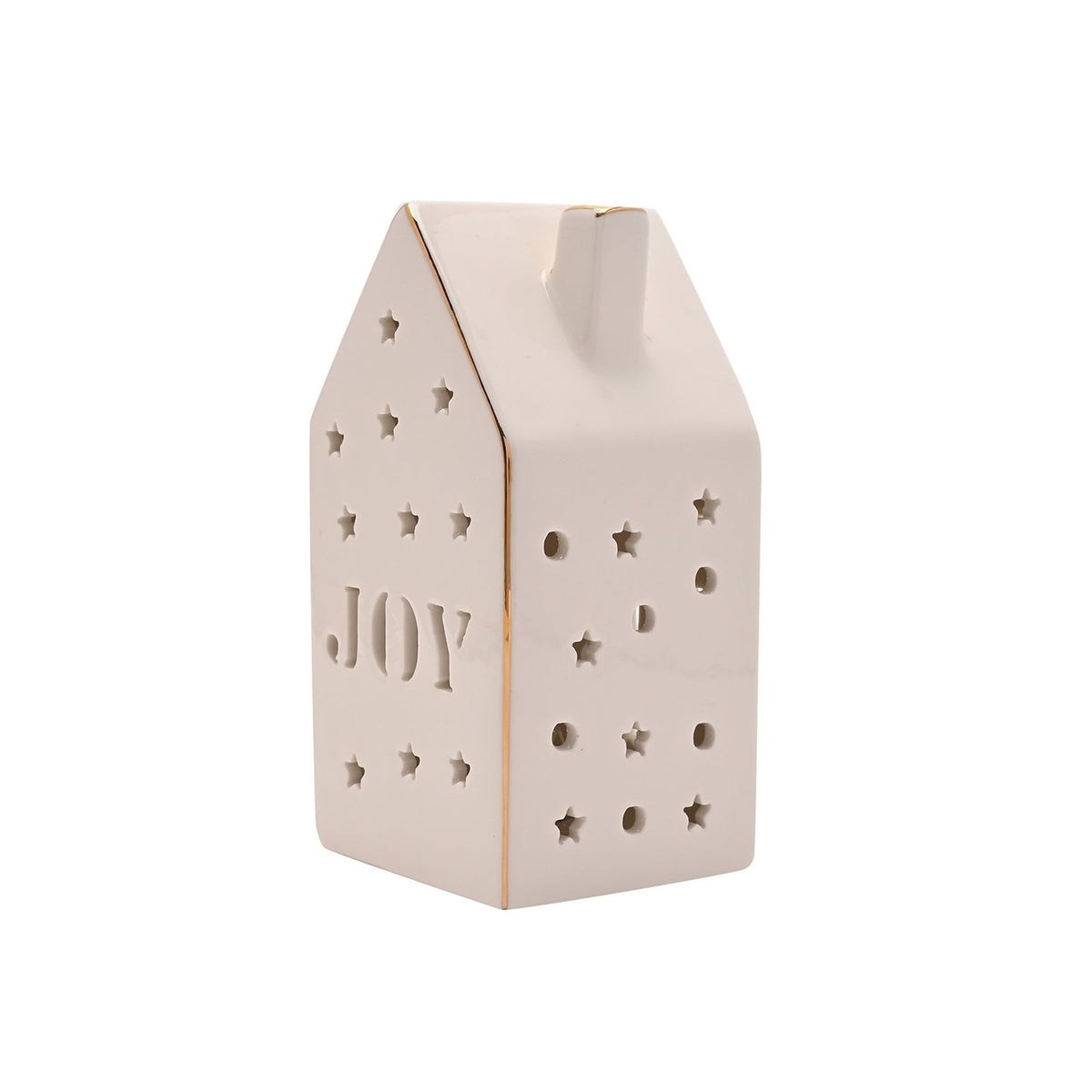 Joy Star House LED Ceramic Light-Up Decoration 13cm - White