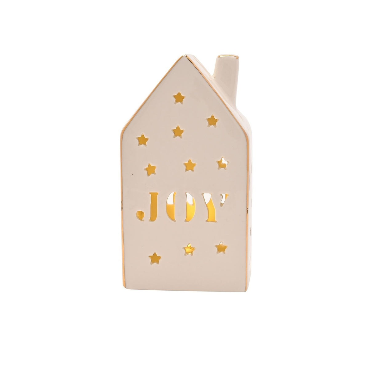 Joy Star House LED Ceramic Light-Up Decoration 13cm - White