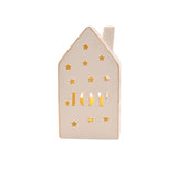 Joy Star House LED Ceramic Light-Up Decoration 13cm - White
