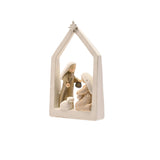 Star-Topped Shepherd Nativity Scene with Sheep - Off White