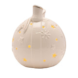 Bow Bauble LED Porcelain Light-Up Decoration 15cm - White
