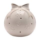 Bow Bauble LED Porcelain Light-Up Decoration 13cm - White