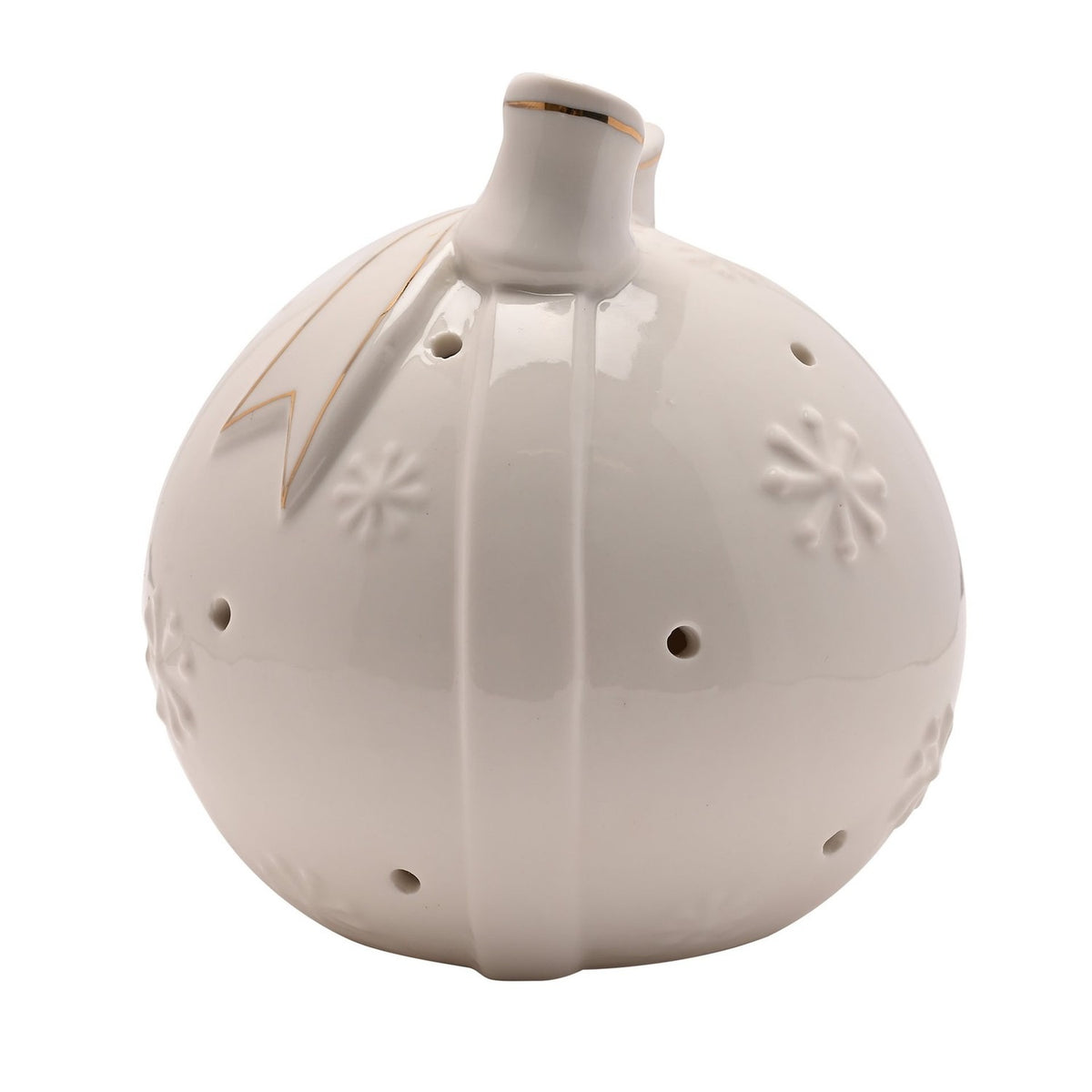 Bow Bauble LED Porcelain Light-Up Decoration 13cm - White