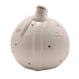 Bow Bauble LED Porcelain Light-Up Decoration 13cm - White