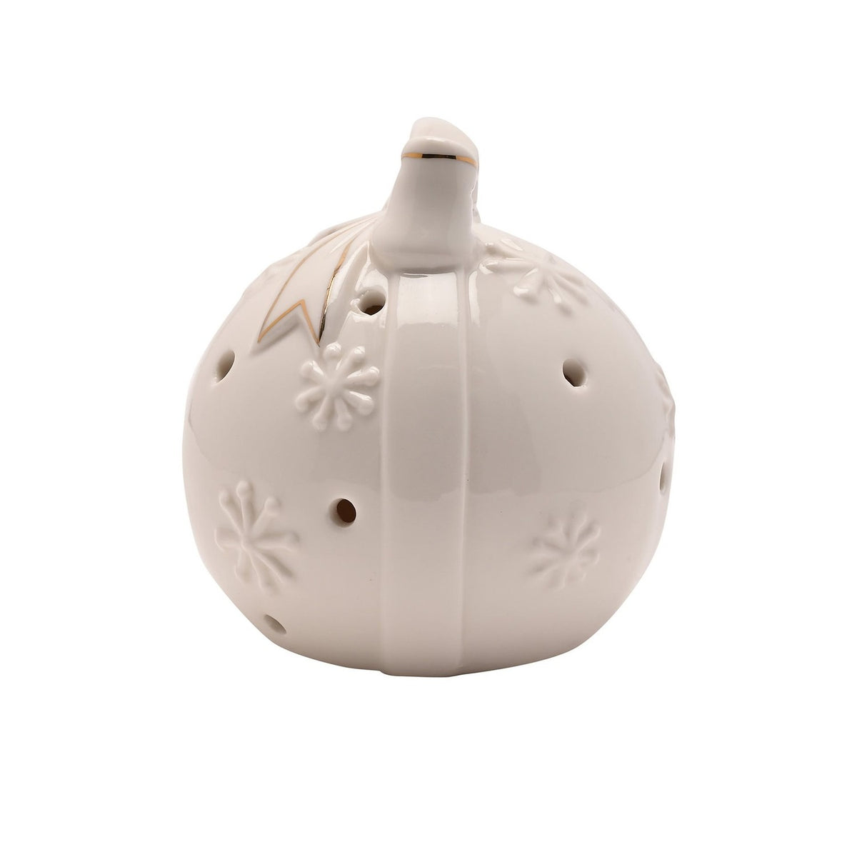 Bow Bauble LED Porcelain Light-Up Decoration 10cm - White