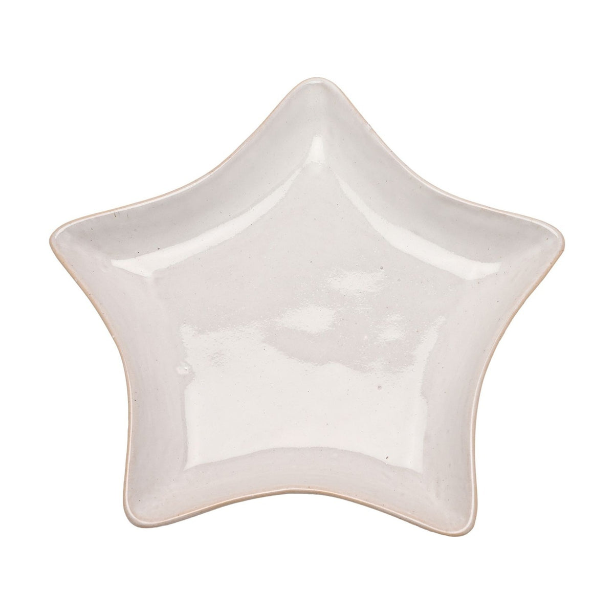 Christmas Star Speckled Glaze Porcelain Plate 23cm - Grey