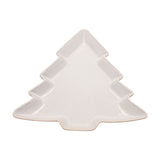 Christmas Tree Speckled Stoneware Plate 26cm - Off White