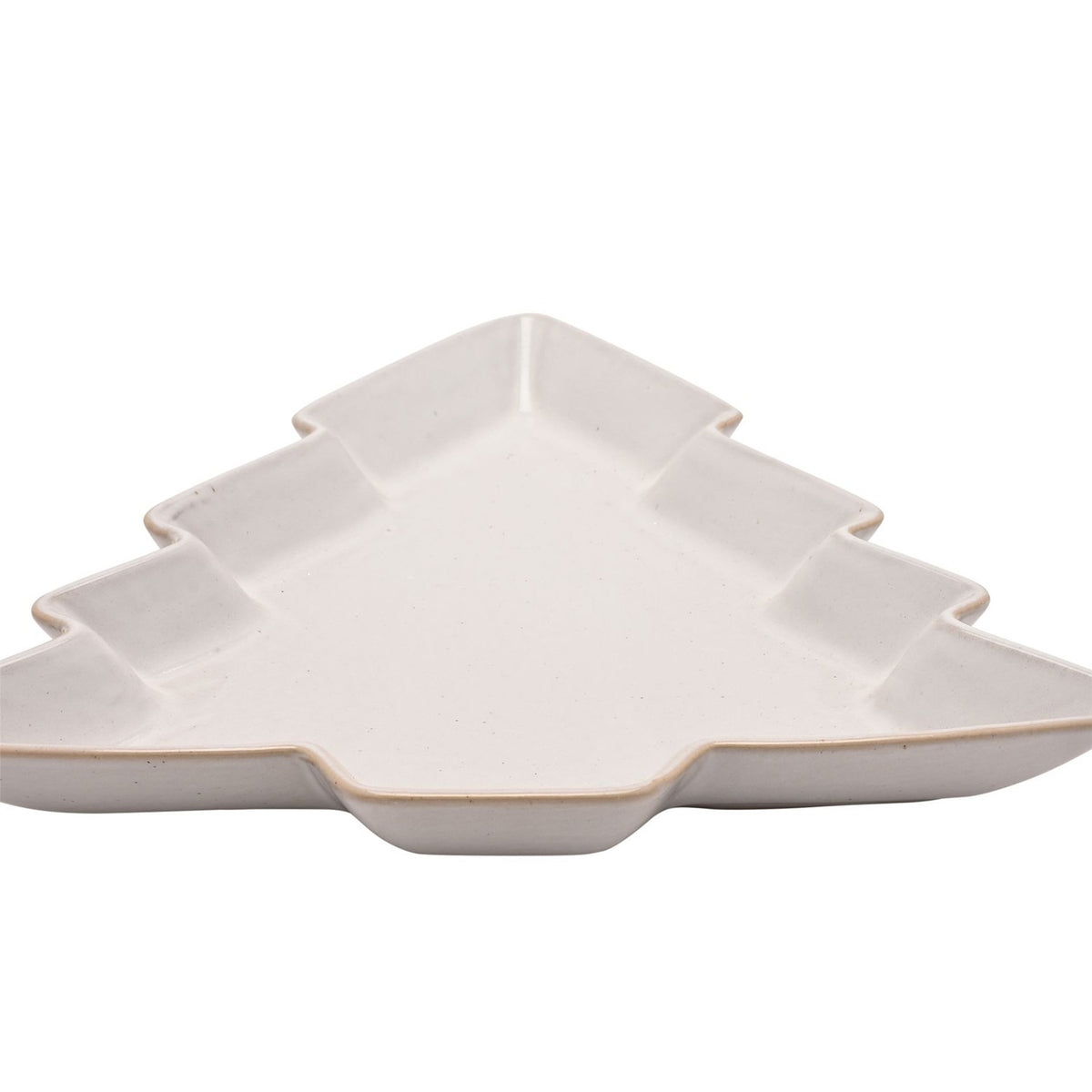 Christmas Tree Speckled Stoneware Plate 26cm - Off White