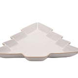 Christmas Tree Speckled Stoneware Plate 26cm - Off White