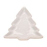 Speckled Christmas Tree Stoneware Plate 16cm - Off White