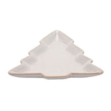 Speckled Christmas Tree Stoneware Plate 16cm - Off White