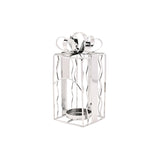 Wire Present Metal Tealight Candle Holder 16.5cm - Silver