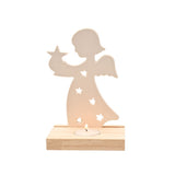 Angel with Star Ceramic Tealight Candle Holder 17cm - White