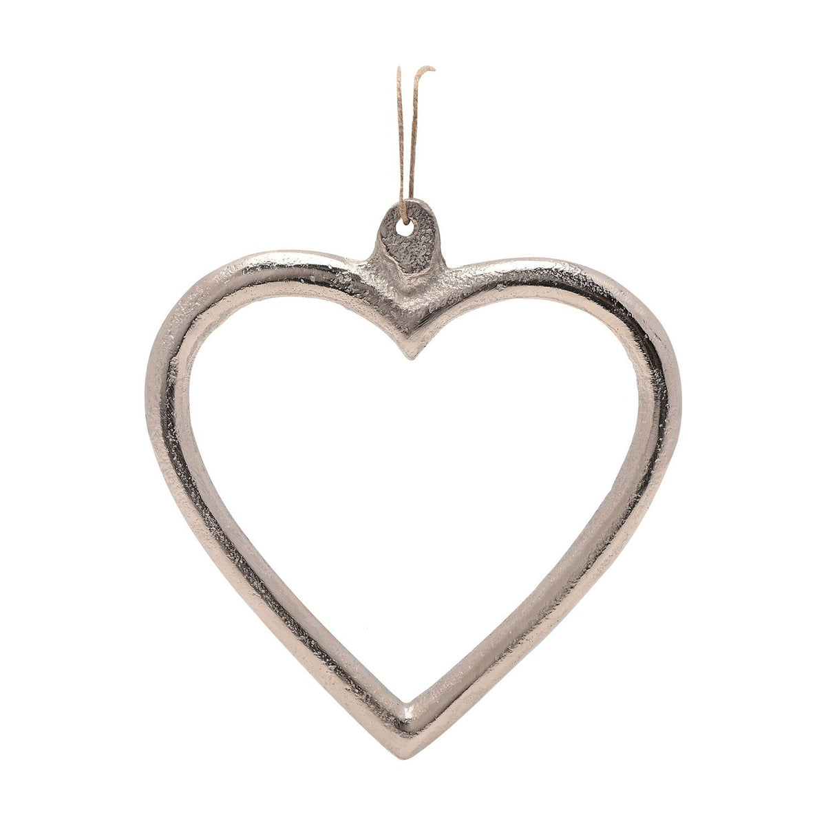 Hanging Heart Metal Christmas Decoration 12.7cm - Silver