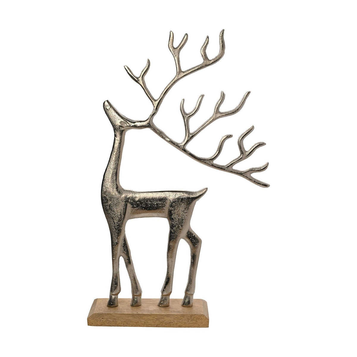 Christmas Reindeer Freestanding Metal Ornament 42cm - Silver