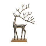 Christmas Reindeer Freestanding Metal Ornament 42cm - Silver