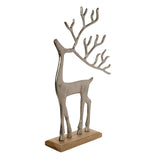 Christmas Reindeer Freestanding Metal Ornament 42cm - Silver