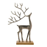 Christmas Reindeer Freestanding Metal Ornament 42cm - Silver