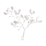 Small Hanging Mistletoe Decoration with Ivory Beads - Silver