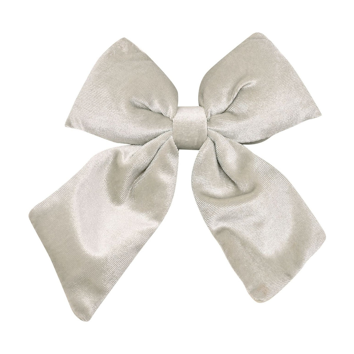 Clip-on Velvet Bow Christmas Tree Decoration 14x16cm - Grey