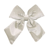Clip-on Velvet Bow Christmas Tree Decoration 14x16cm - Grey