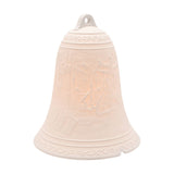 Embossed Christmas Bell Porcelain Table Lamp 23cm - White