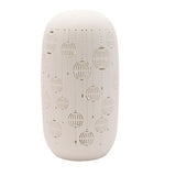 Ribbed Pierced Christmas Bauble Porcelain Table Lamp - White