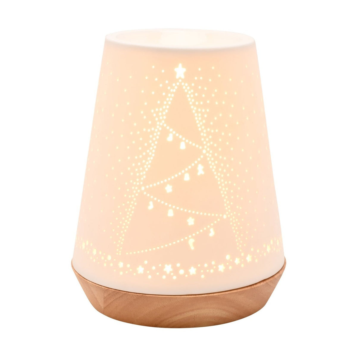 Christmas Tree Porcelain Aroma Table Lamp 17.5cm - White