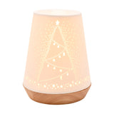 Christmas Tree Porcelain Aroma Table Lamp 17.5cm - White