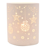 Christmas Star and Bauble Porcelain Table Lamp 23cm - White