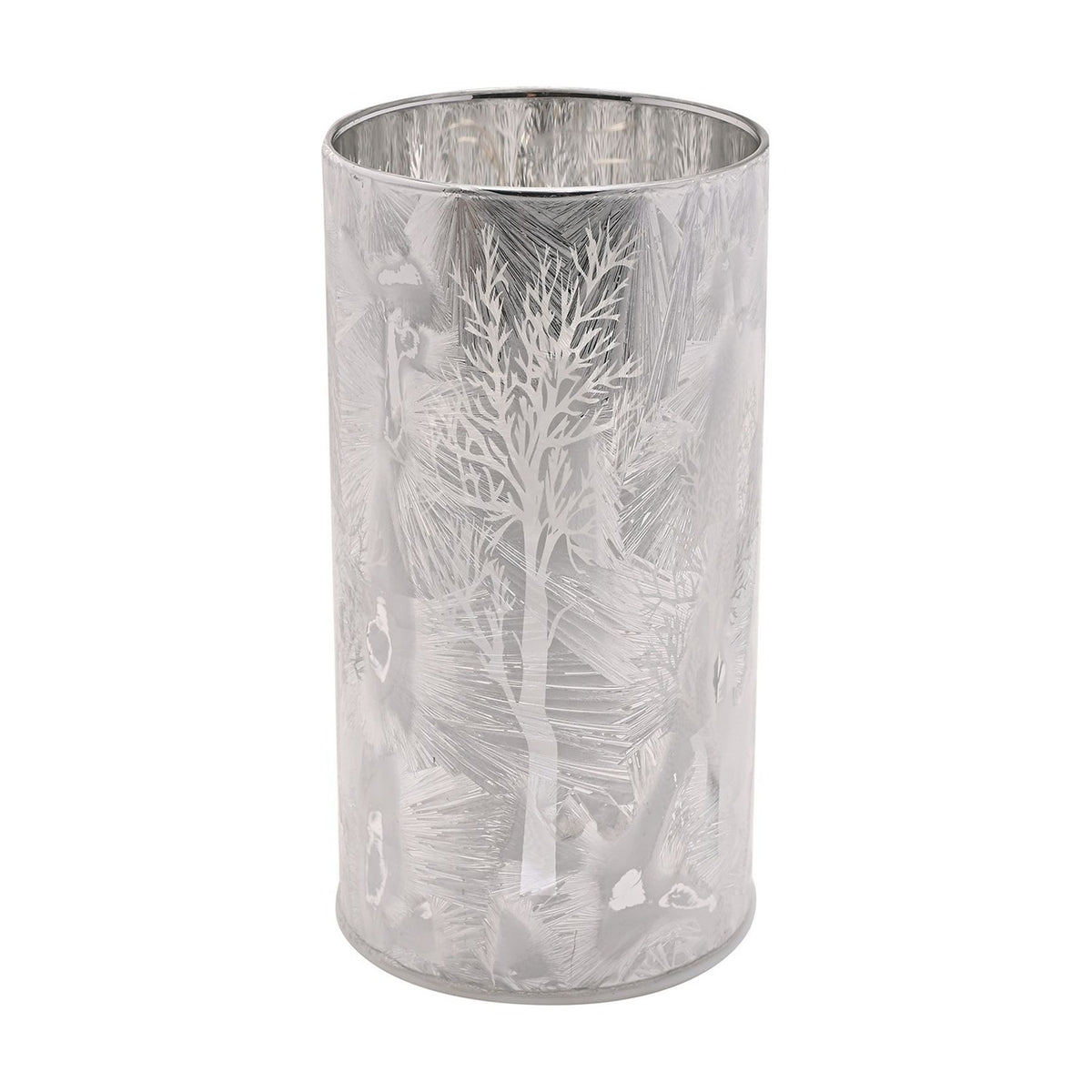 Frosted LED Tube Light-Up Decoration 15.3cm - Silver & White