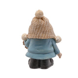 Knitted Hat Gonk Figurine with Merry Christmas Sign - Blue