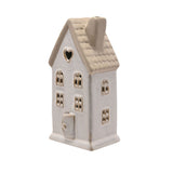 Heart Window Ceramic LED House Light-Up Decoration - White